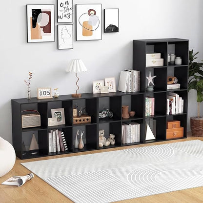 POWERSTONE 4 Cube Storage Organizer Set of 2, 2 Tier Cubby Bookshelf - Image 9