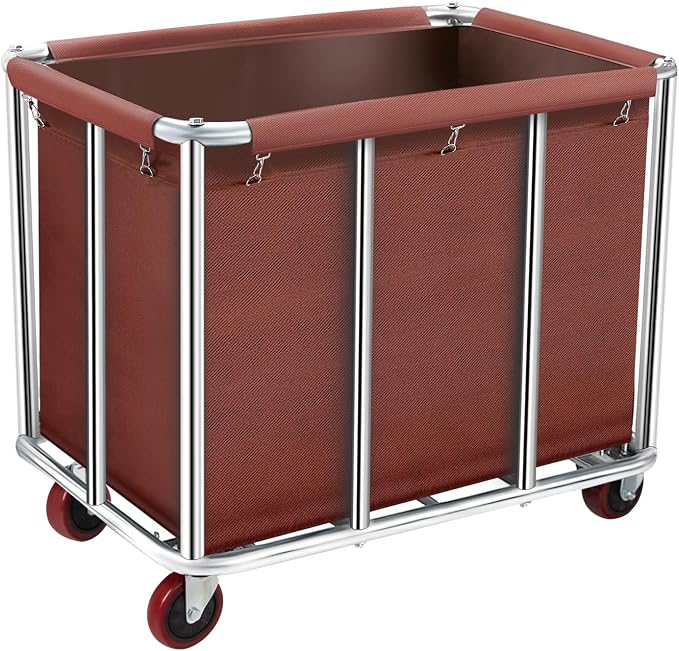 Commercial Laundry Cart on Wheels, 11.35 Bushels Large Roller by frides