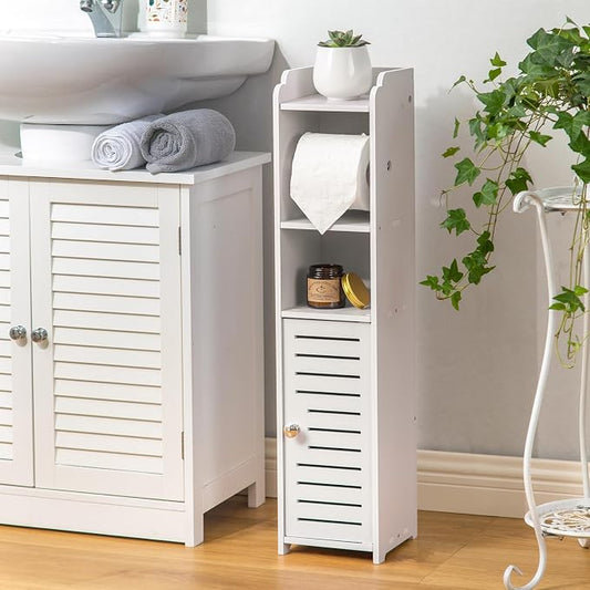 AOJEZOR Toilet Paper Holder Stand: Small Space Bathroom Storage by AOJEZORBathroomCabinets