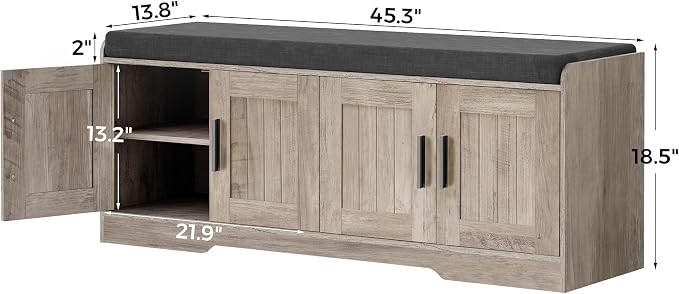 Homleke 2-Tier Storage Bench, Shoe Bench - Image 2