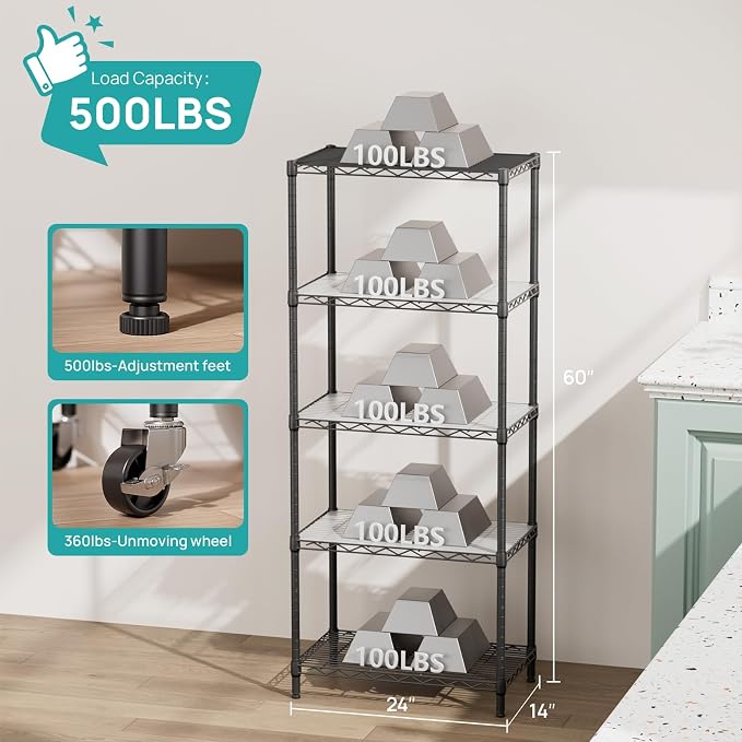 SINGAYE Shelf Closet Wire Shelving：Adjustable Metal Unit - Image 5