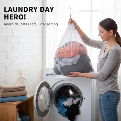 Kimmama Heavy Duty Coarse Mesh Drawstring Laundry Bag, 24x36" | Mesh Laundry Bag - Image 7