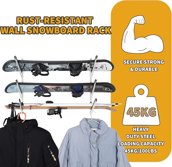 Snowboard Wall Racks, Adjustable Storage Rack - Image 4