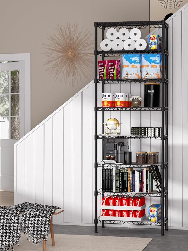 8 Tier Adjustable Storage Shelves Heavy Duty Metal Shelf Wire Shelving Unit - Image 2