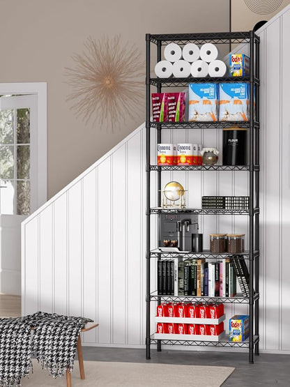 8 Tier Adjustable Storage Shelves Heavy Duty Metal Shelf Wire Shelving Unit - Image 2