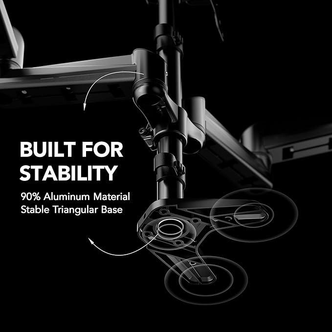 HUANUO Triple Monitor Mount for 17 to 32 inch Screens, Adjustment Triple - Image 4