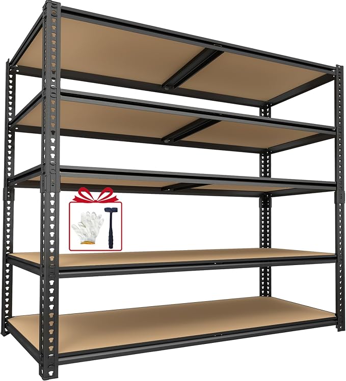40W Garage Storage Shelves, Garage Shelves Heavy Duty, 5 Tier Shelving Unit by Unknown