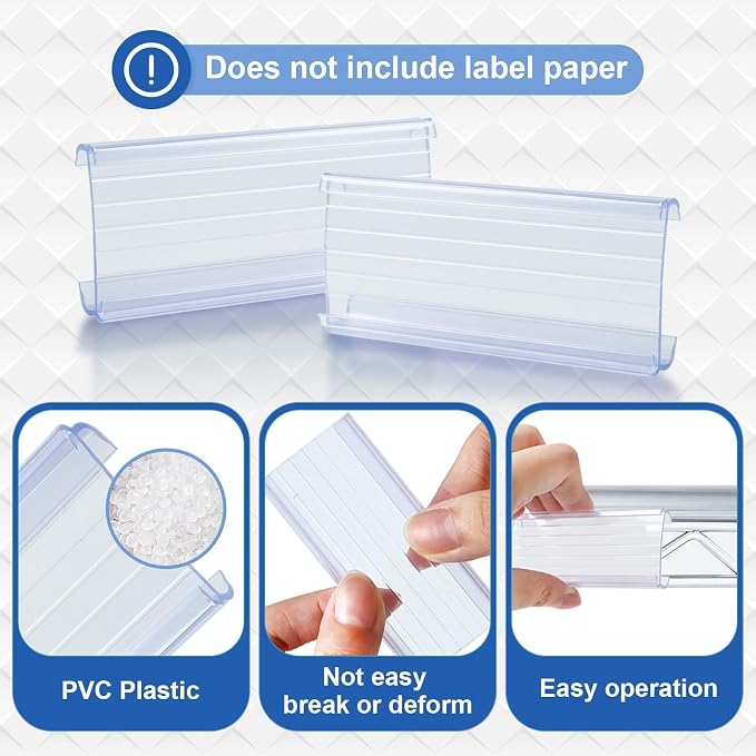 80 Pack Wire Shelf Label Holder, 3 inch Metro Shelving Clips Wire Rack Label - Image 2