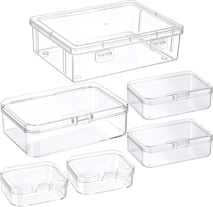 Jetec 6 Pieces Mini Plastic Clear Beads Storage Containers Box by Jetec