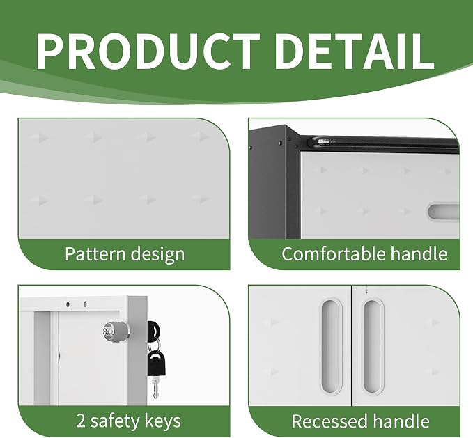 Metal Tool Cabinet, Garage Storage Cabinet System, Wall Cabinet & Locking - Image 6