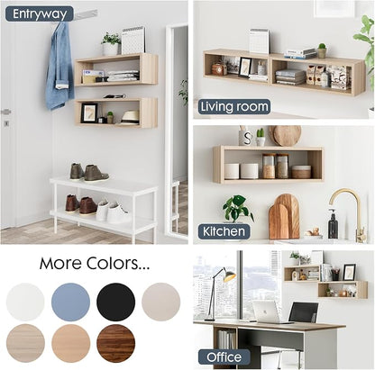 24in Floating Cube Shelves Set of 2, Display Shelves Wall Mount, Decorative - Image 5