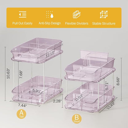 Delamu 2-Tier Under Sink Organizers and Storage, Pull Out Kitchen Pantry - Image 5