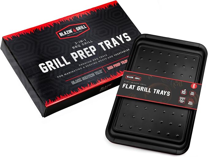 BLAZIN' GRILL Prep and Serve Trays | Set of 2 Stackable, Melamine Trays | - Image 5