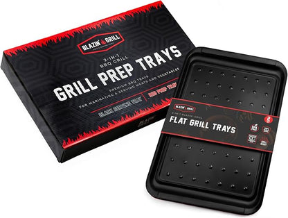 BLAZIN' GRILL Prep and Serve Trays | Set of 2 Stackable, Melamine Trays | - Image 5
