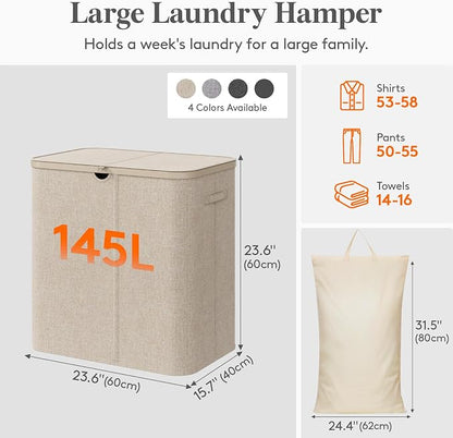 Lifewit 145L Large Laundry Basket - Image 2