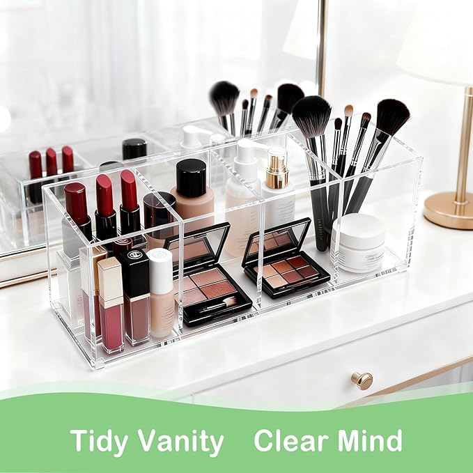 Clear Acrylic 4-Compartment Organizer Box, Small – Handcrafted, Eco-Friendly - Image 5