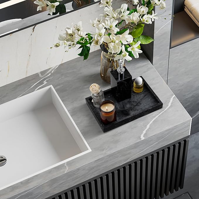 Real Natural Marble Tray for Bathroom, Kitchen and Desktop, Rectangle Genuine - Image 6