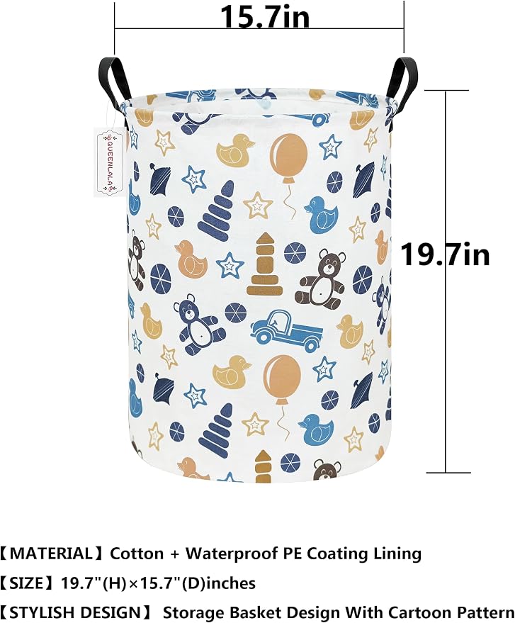 QUEENLALA Large Storage Basket, Laundry Hamper/Bathroom/Home Decor/Collapsible - Image 2