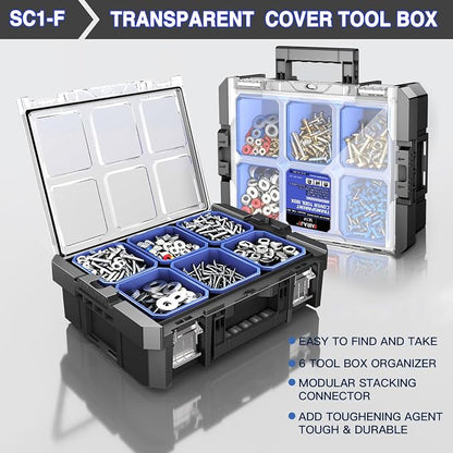 5 Tier Stackable Tool Box with Wheels, Rolling Tool Box with Drawers, Modular - Image 6