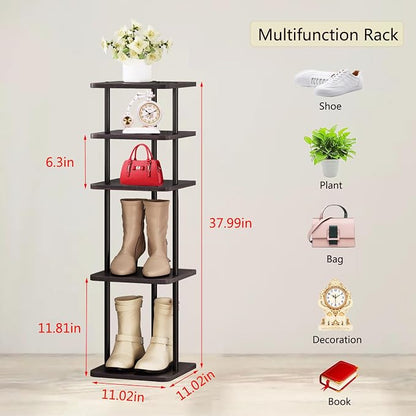SORCEDAS Shoe Rack Vertical Shoe Shelf Narrow Tall Storage - Image 3