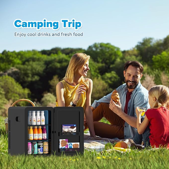 22L/30Cans Mini Fridge for Bedroom, 12v DC Portable Cooler & Warmer, Mini - Image 8