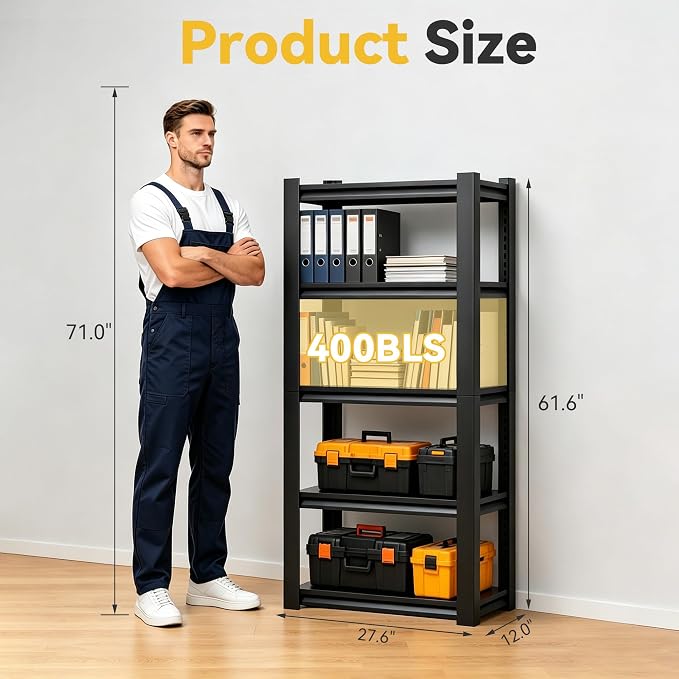 SAWJEC 5-Tier Metal Shelving, Versatile Shelf - Image 2