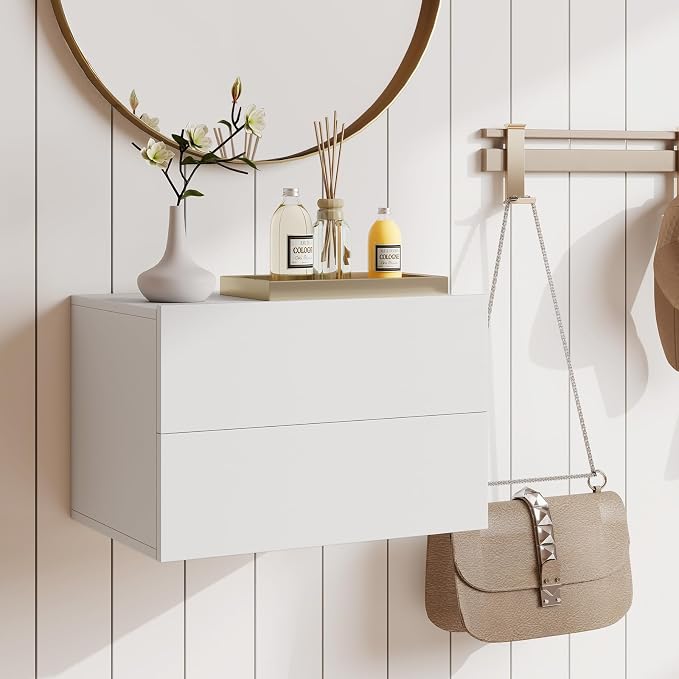 KOMFOTT Floating Nightstand Set of 2, Modern Hanging Bedside Table | Wall - Image 5