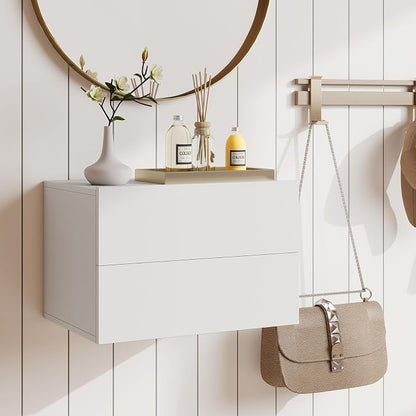 KOMFOTT Floating Nightstand Set of 2, Modern Hanging Bedside Table | Wall - Image 5