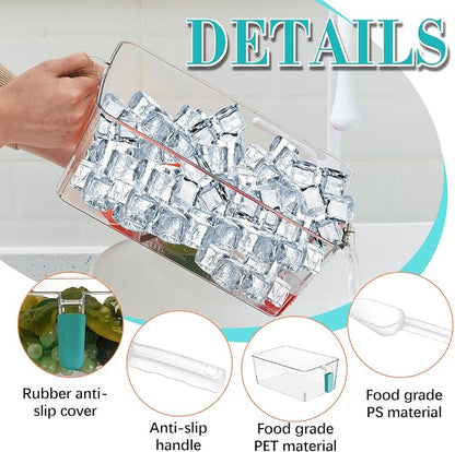 Havawish Ice Storage Bin and Flexible Scoop Set Plastic Freezer Bin - Image 3