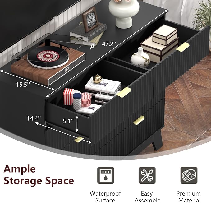 Fluted Dresser for Bedroom, 8 Drawer Dresser for Closet, Storage Cabinet and - Image 6