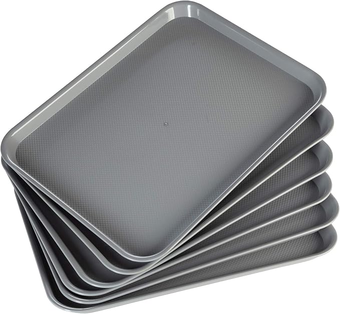 Eslite Rectangular Plastic Serving Trays, Fast Food Serving Cafeteria Trays - Image 7
