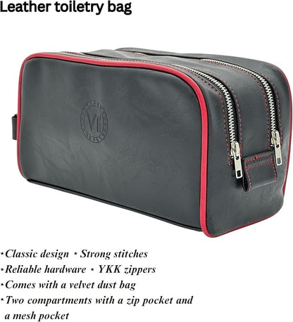 Dopp Gift Large Travel Toiletry Bag Premium Quality PU Leather Two compartments - Image 8