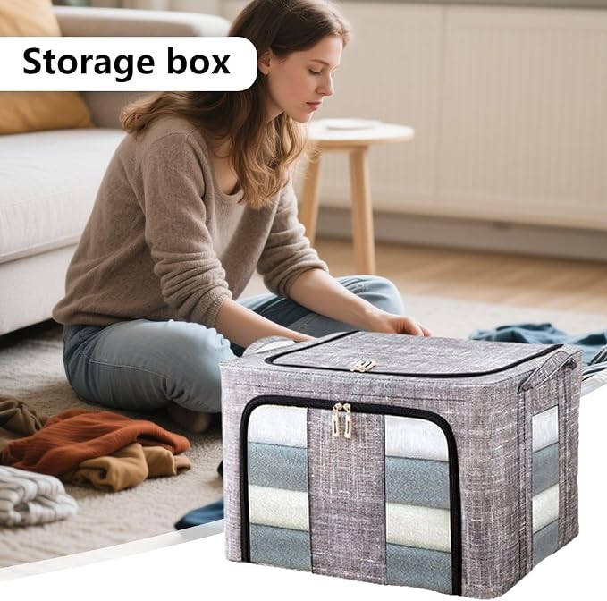 Storage Bins for Clothes, 66L Waterproof Stackable Bag, Large Clothes Storage - Image 3