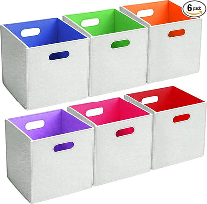 6 Pcs 11 Inch Colorful Felt Storage Cubes by Unknown