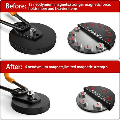 3-H Magnetic Wave Hooks Heavy Duty 2 Pack, Large Magnet Garage Hooks Heavy Duty - Image 5