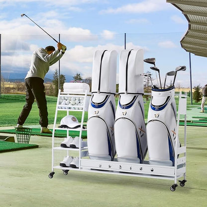 Lauren&Harold Golf Bag Organizer Garage Storage, Golf Storage Rack Stand Fits 2 - Image 5