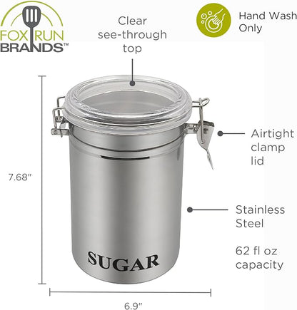Fox Run Stainless Steel Sugar Container, 62 oz Canister - Image 6