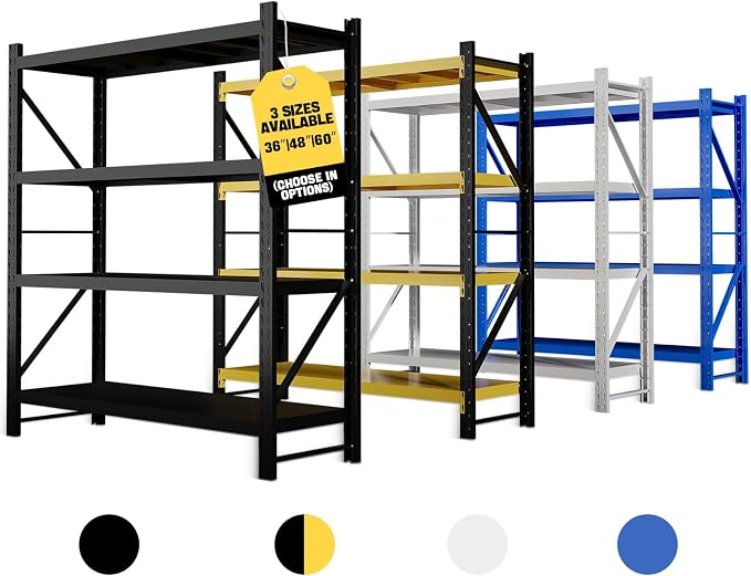 Heavy Duty Warehouse Shelving 4-Tier Industrial Steel Storage Shelves, 2600LB - Image 4