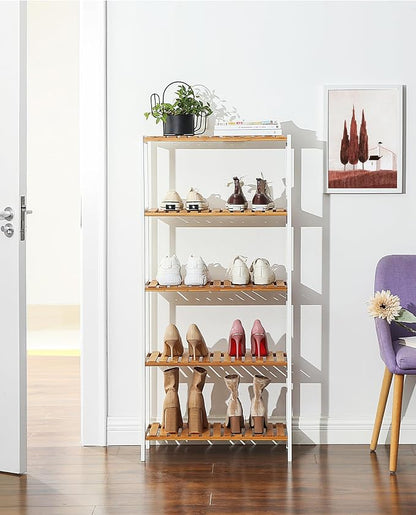 SONGMICS Bamboo Storage Shelf, 5-Tier Shelving Unit, in The Entryway, Living - Image 2
