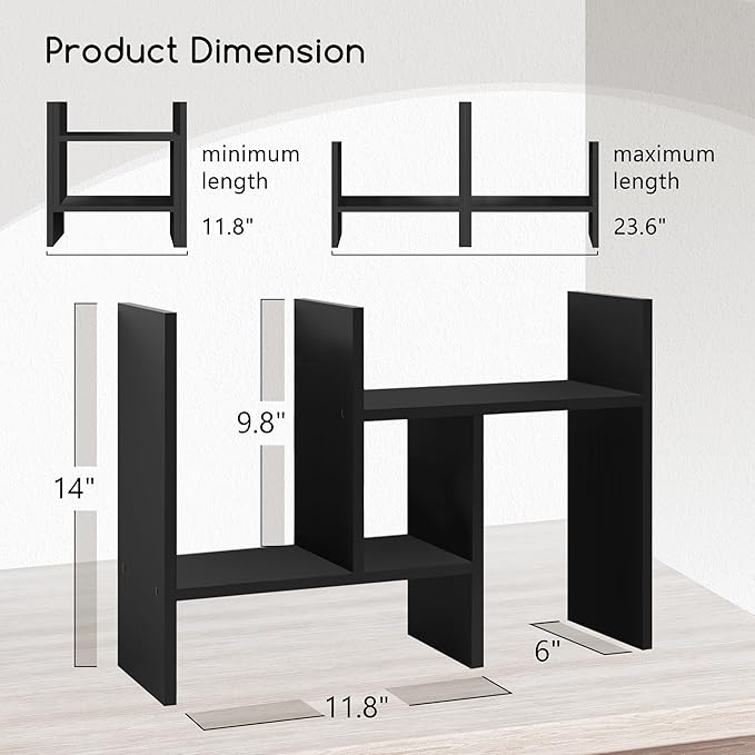 Jerry & Maggie Desktop Organizer Office Storage Rack Adjustable Wood Display - Image 2