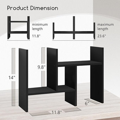 Jerry & Maggie Desktop Organizer Office Storage Rack Adjustable Wood Display - Image 2