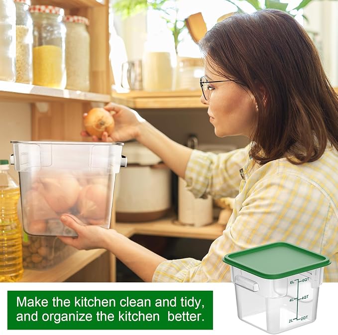 FoldTier 2 Pieces Square Food Storage Containers Polycarbonate Clear Food - Image 5