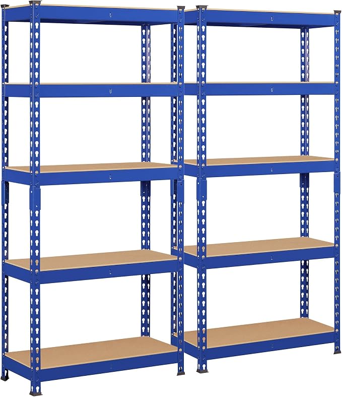 Topeakmart 2 PCS 5-Tier Utility Shelves, Metal Storage Shelves Garage Shelving by Topeakmart