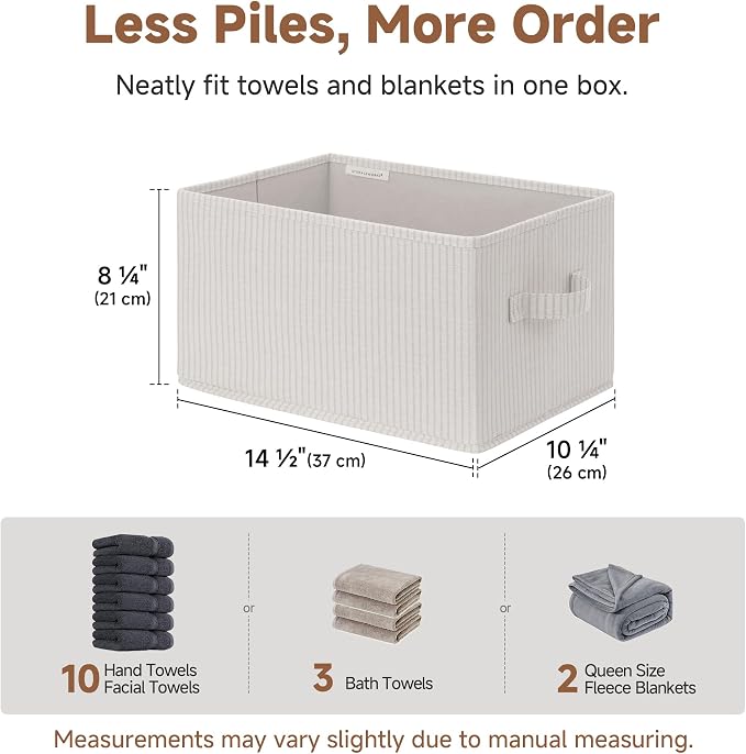 StorageWorks Storage Baskets for Shelves, Foldable Fabric Closet Storage Bins - Image 4