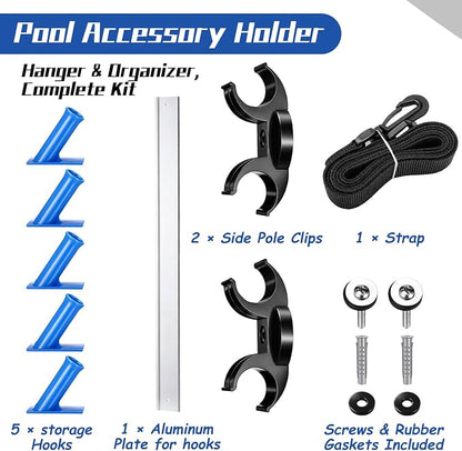 6 Pcs Swimming Pool Accessories Holder Set 4 Pool Pole Hanger Cleaning - Image 4