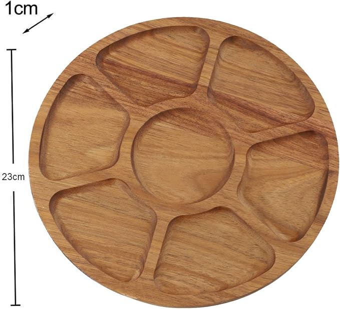 Wood Serving Tray with Compartments - Image 3