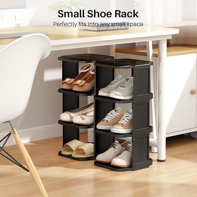 Kitstorack 8-Tier Vertical Plastic Shoe Rack, Freestanding Stackable Storage - Image 8