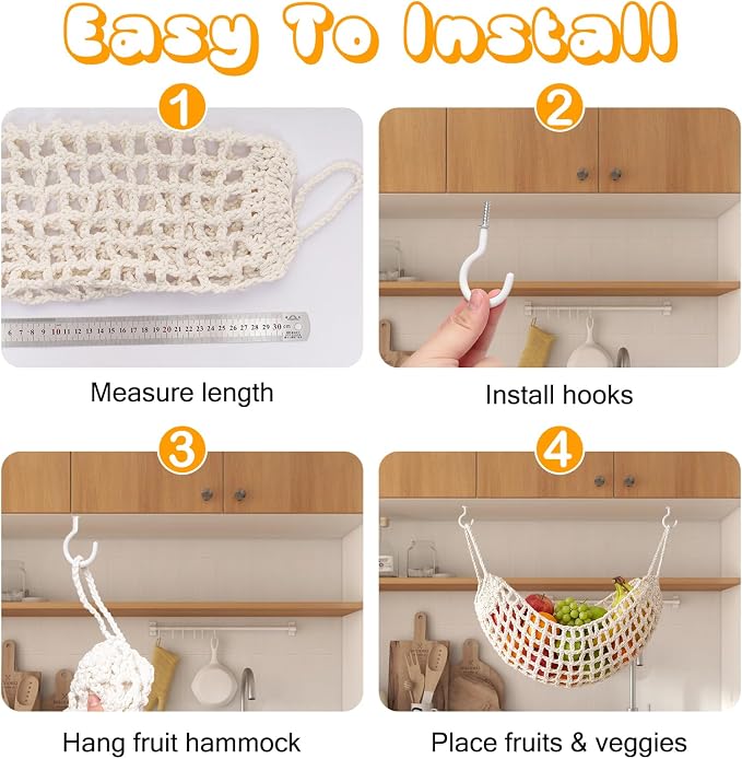 Macrame Hanging Fruit Hammock - Image 3
