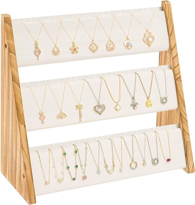 Necklace Holder, 3 Tier Necklace Organizer Stand by Yoimori