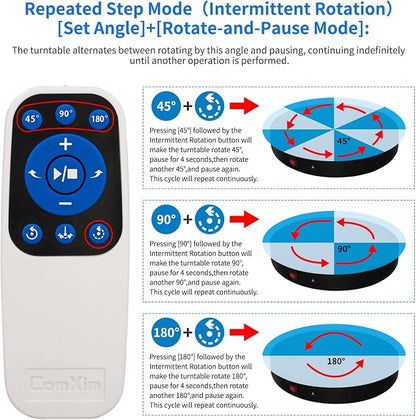 12.6Inch/350lbs Capacity Electric Motorized Turntable, Remote Rotating Display - Image 6